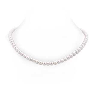 6.5-7mm Ball Clasp 22" Freshwater Cultured Pearl Matinee Necklace in White Gold