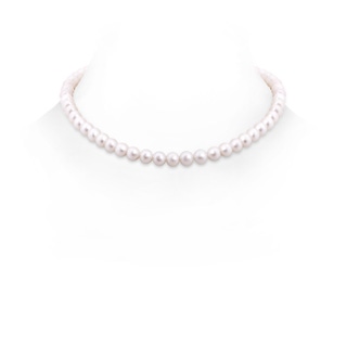 6.5-7mm Corrugated Ball 16" Freshwater Pearl Choker Strand in White Gold