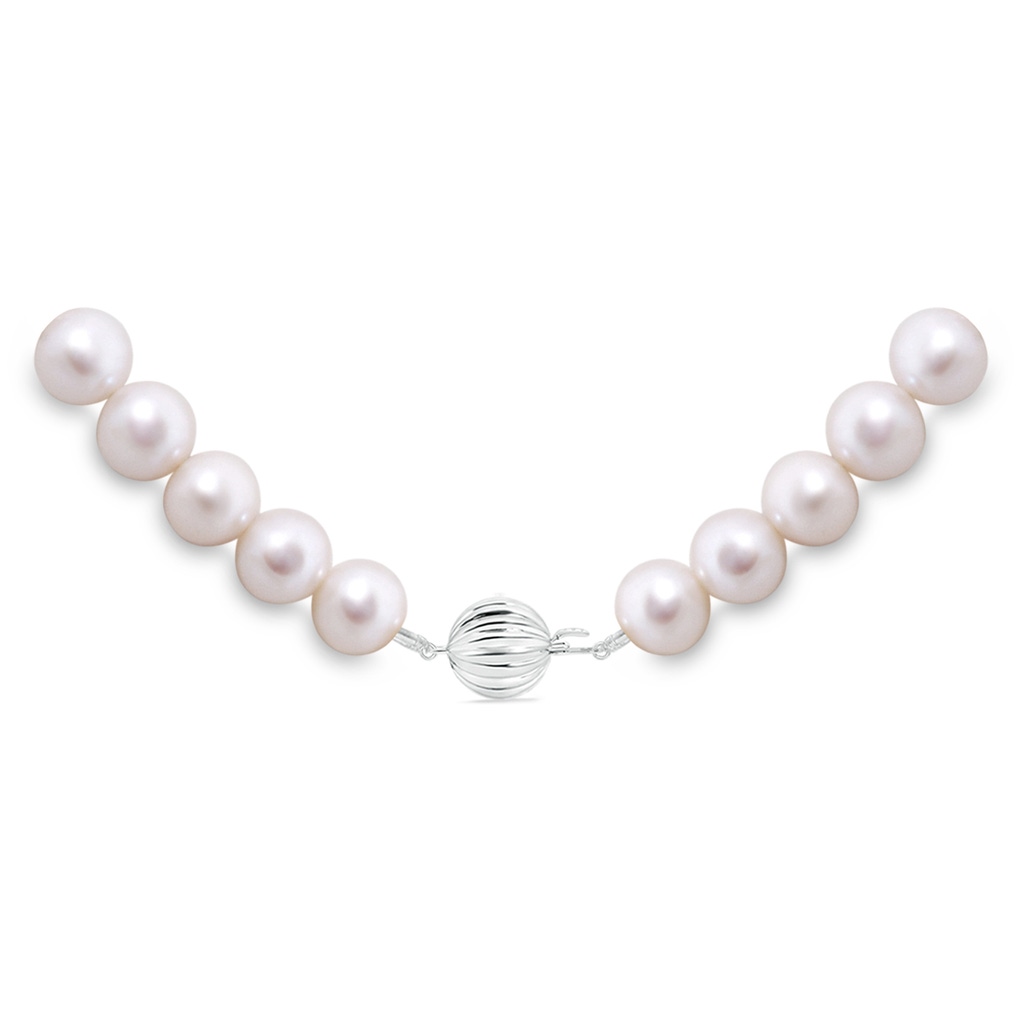 6.5-7mm Corrugated Ball 16" Freshwater Pearl Choker Strand in White Gold Product Image