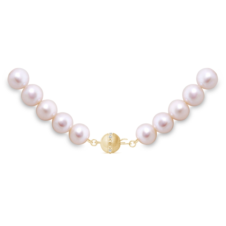 6.5-7mm Semi Frosted Diamond Clasp 16" Freshwater Pearl Choker Strand in Yellow Gold product image