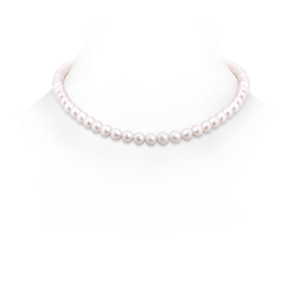 6.5-7mm Single Row Bow 16" Freshwater Pearl Choker Strand in White Gold