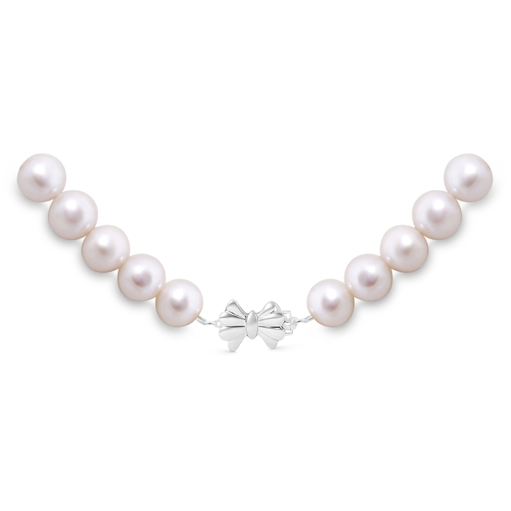 6.5-7mm Single Row Bow 16" Freshwater Pearl Choker Strand in White Gold Product Image