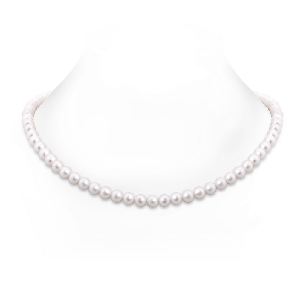 6.5-7mm Semi Frosted Diamond Clasp 22" Freshwater Pearl Matinee Strand in White Gold
