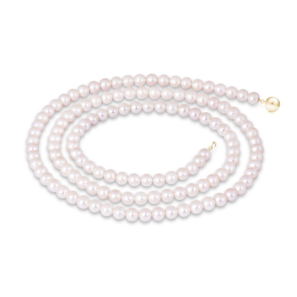 6.5-7mm Ball Clasp 30" Freshwater Cultured Pearl Opera Strand in Yellow Gold 