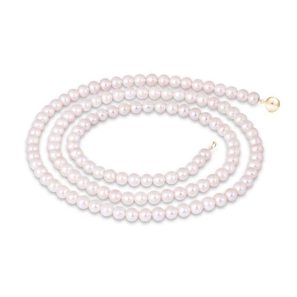 6.5-7mm Ball Clasp 30" Freshwater Cultured Pearl Opera Strand in Yellow Gold