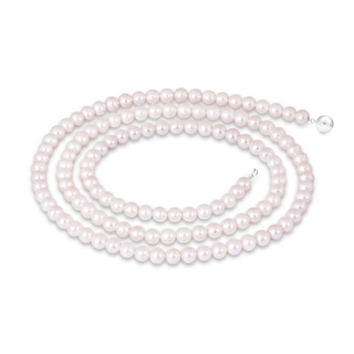 6.5-7mm Ball Clasp 40" Freshwater Cultured Pearl Rope Strand in White Gold