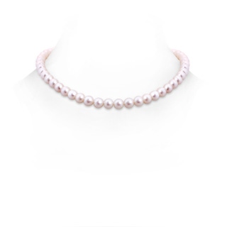 7-7.5mm Ball Clasp 16" Freshwater Cultured Pearl Single Line Choker Necklace in Yellow Gold