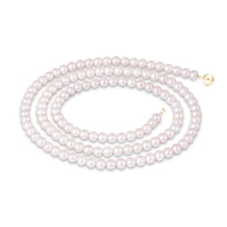 7-7.5mm Ball Clasp 30" Freshwater Pearl Single Line Opera Necklace in Yellow Gold