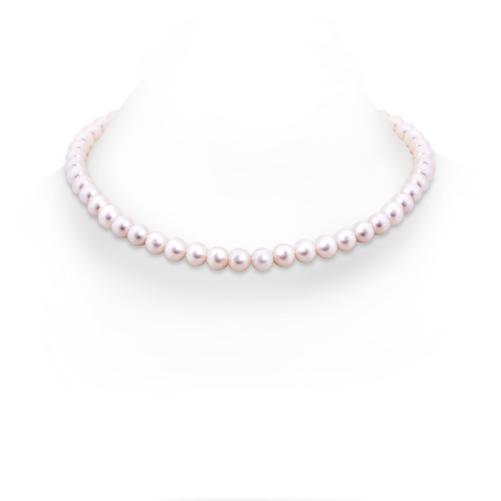7.5-8mm Single Row Bow 18" Freshwater Pearl Single Line Princess Strand in White Gold