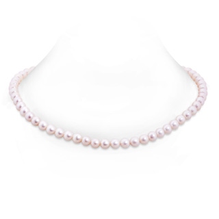 7.5-8mm Single Row Bow 22" Freshwater Cultured Pearl Single Line Matinee Strand in White Gold