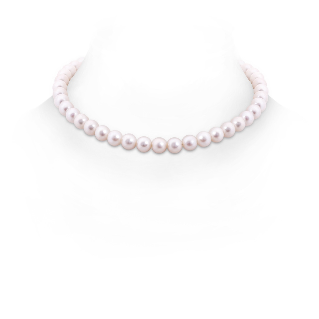 8-8.5mm Ball Clasp 16" Freshwater Pearl Single Strand Choker Necklace in Yellow Gold