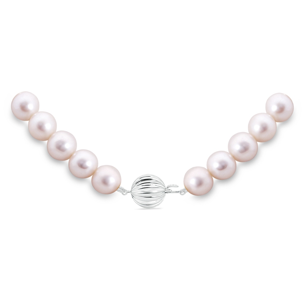 8-8.5mm Corrugated Ball 16" Freshwater Pearl Single Strand Choker Necklace in White Gold Product Image