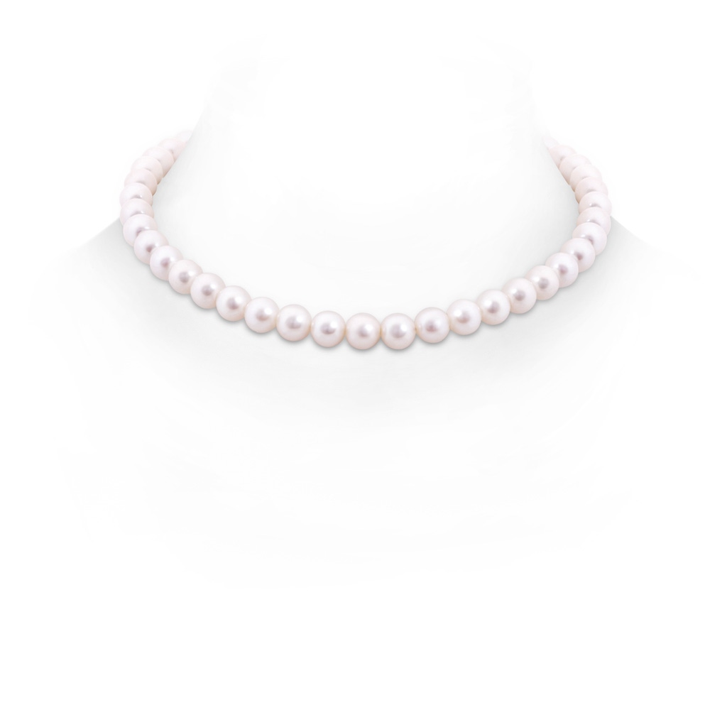 8-8.5mm Corrugated Ball 16" Freshwater Pearl Single Strand Choker Necklace in Yellow Gold 