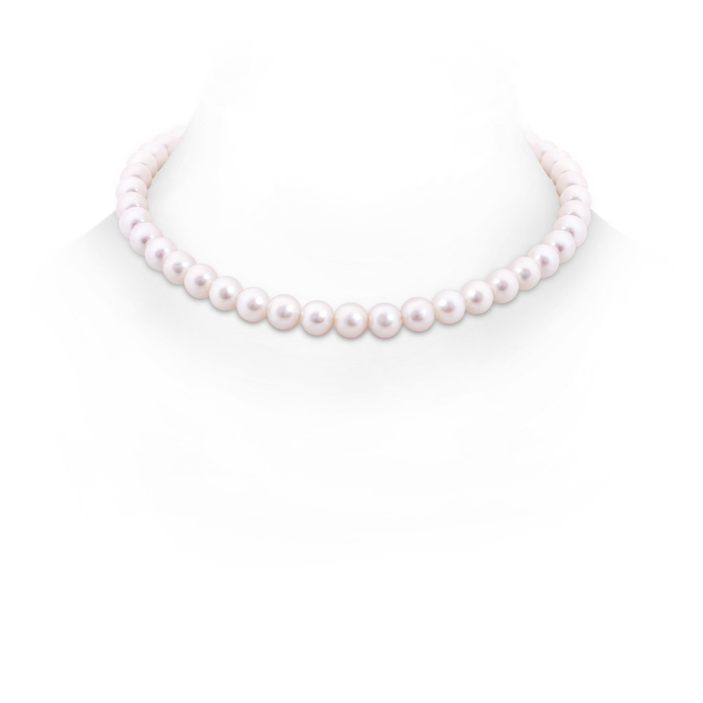 8-8.5mm Corrugated Ball 16" Freshwater Pearl Single Strand Choker Necklace in Yellow Gold