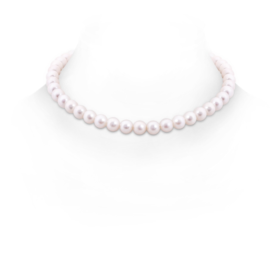 8-8.5mm Corrugated Ball 16" Freshwater Pearl Single Strand Choker Necklace in Yellow Gold 