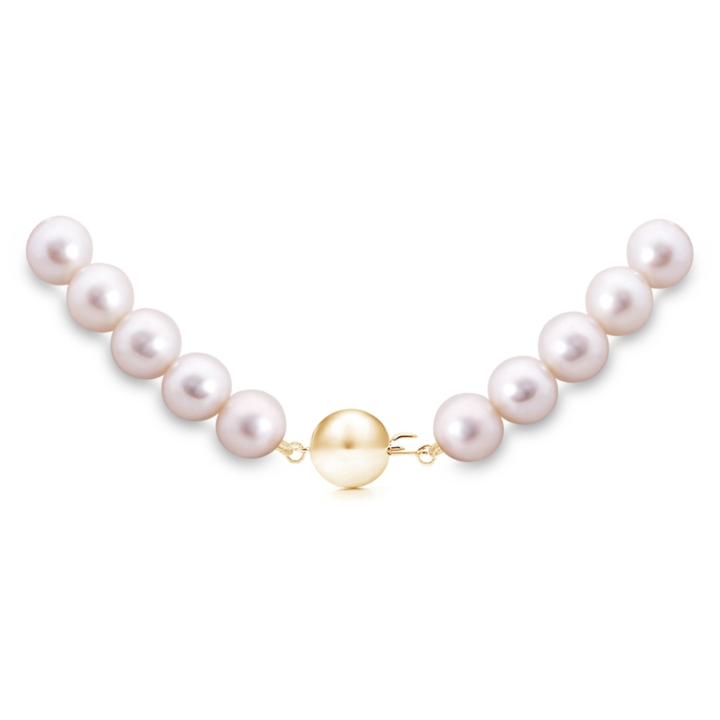 8-8.5mm Ball Clasp 18" Freshwater Cultured Pearl Single Strand Necklace in Yellow Gold Product Image