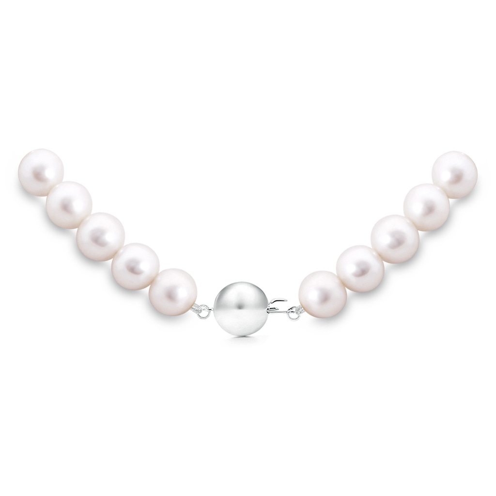 8-8.5mm Ball Clasp 22" Freshwater Pearl Single Strand Matinee Necklace in White Gold Product Image