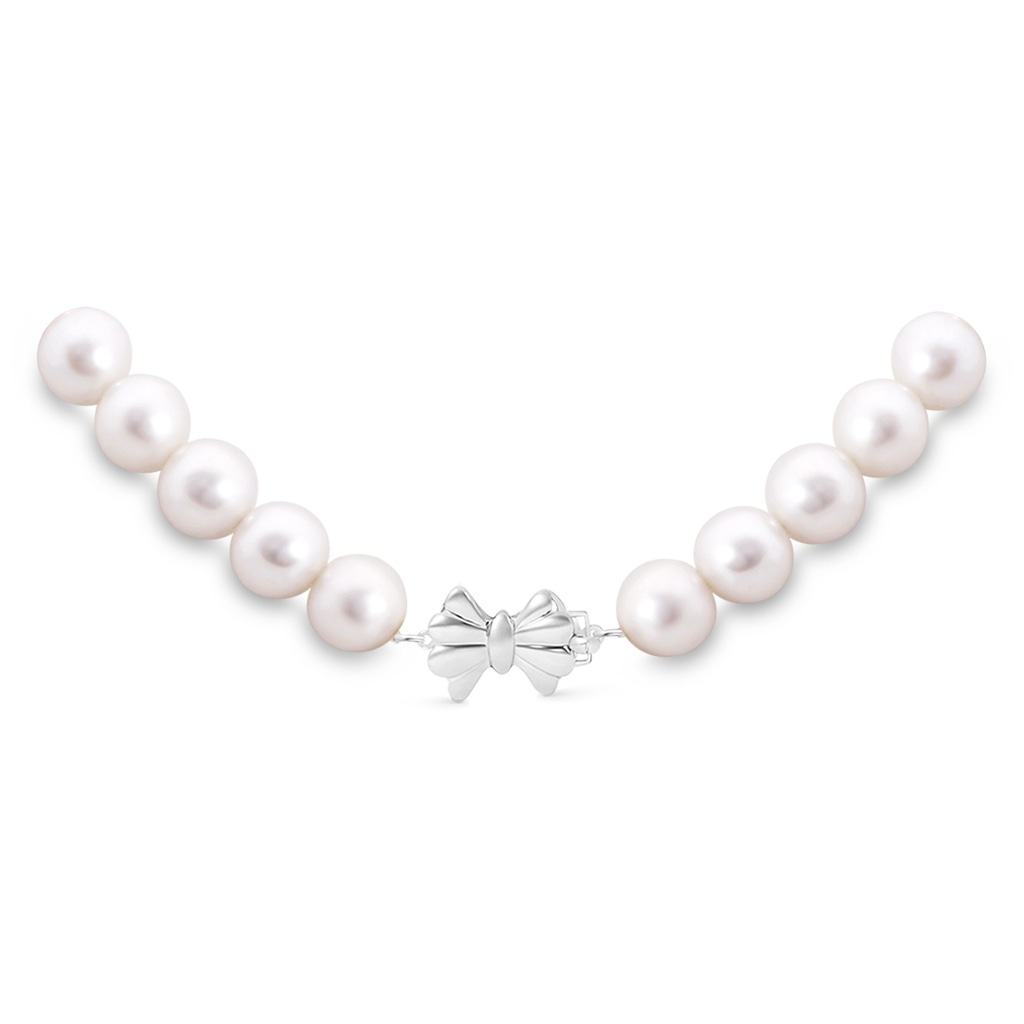 8-8.5mm Single Row Bow 22" Freshwater Pearl Single Strand Matinee Necklace in White Gold Product Image