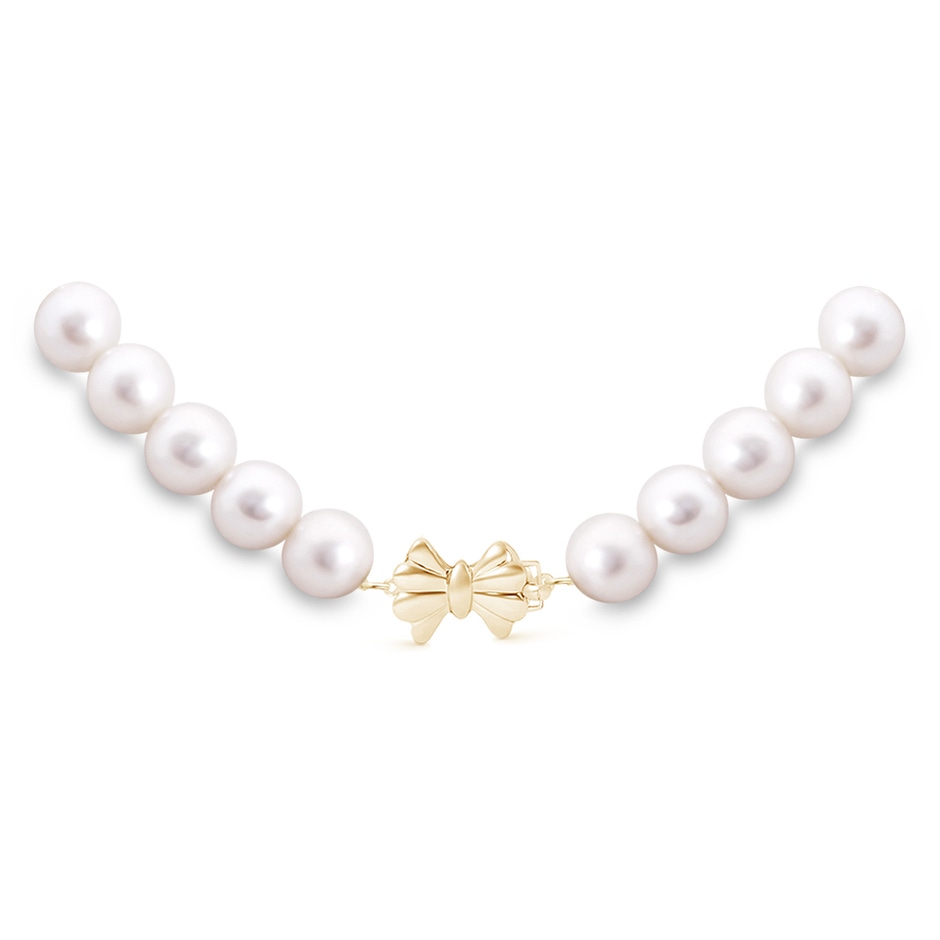 8-8.5mm Single Row Bow 22" Freshwater Pearl Single Strand Matinee Necklace in Yellow Gold product image