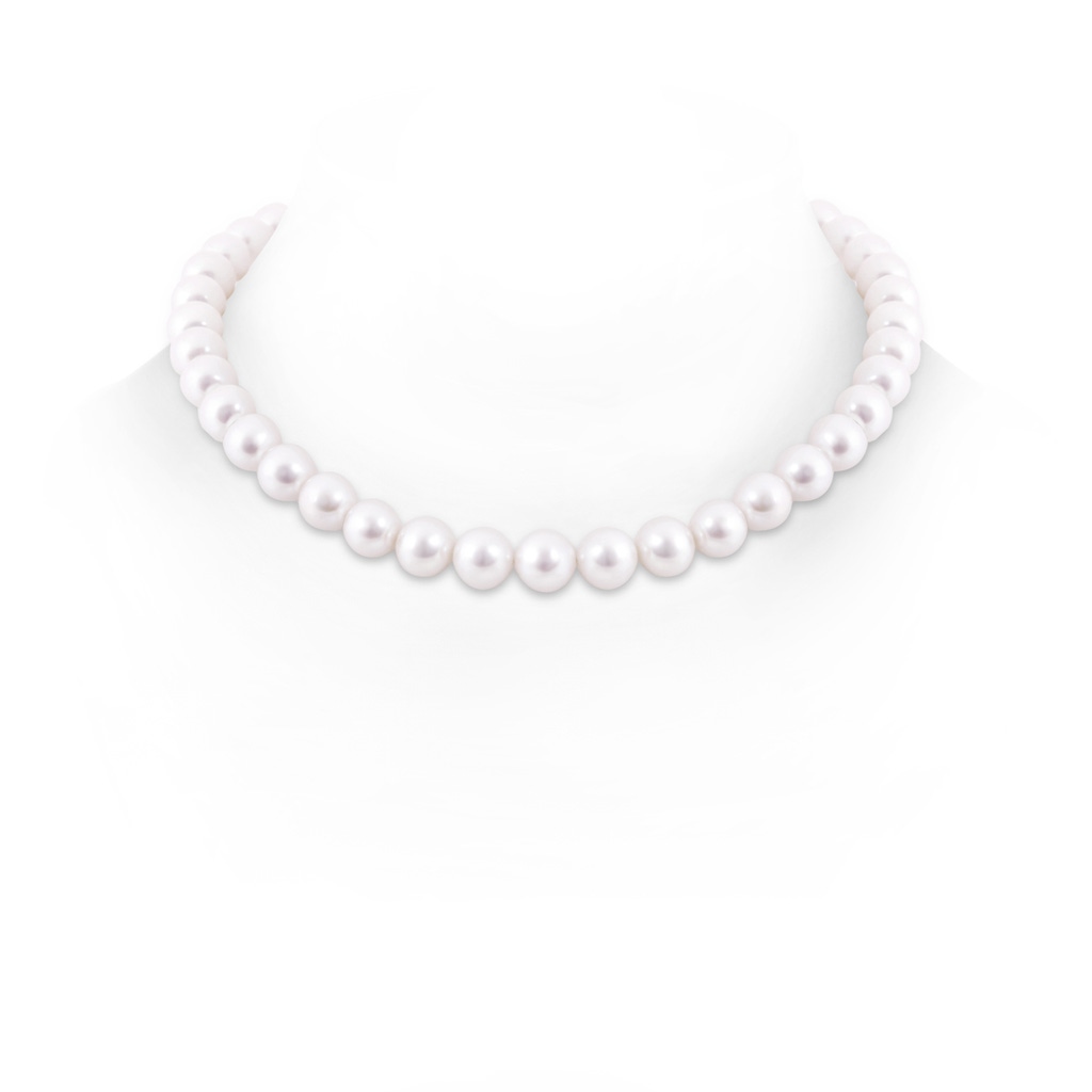 9-10mm Ball Clasp 16" Single Strand Freshwater Pearl Choker in White Gold