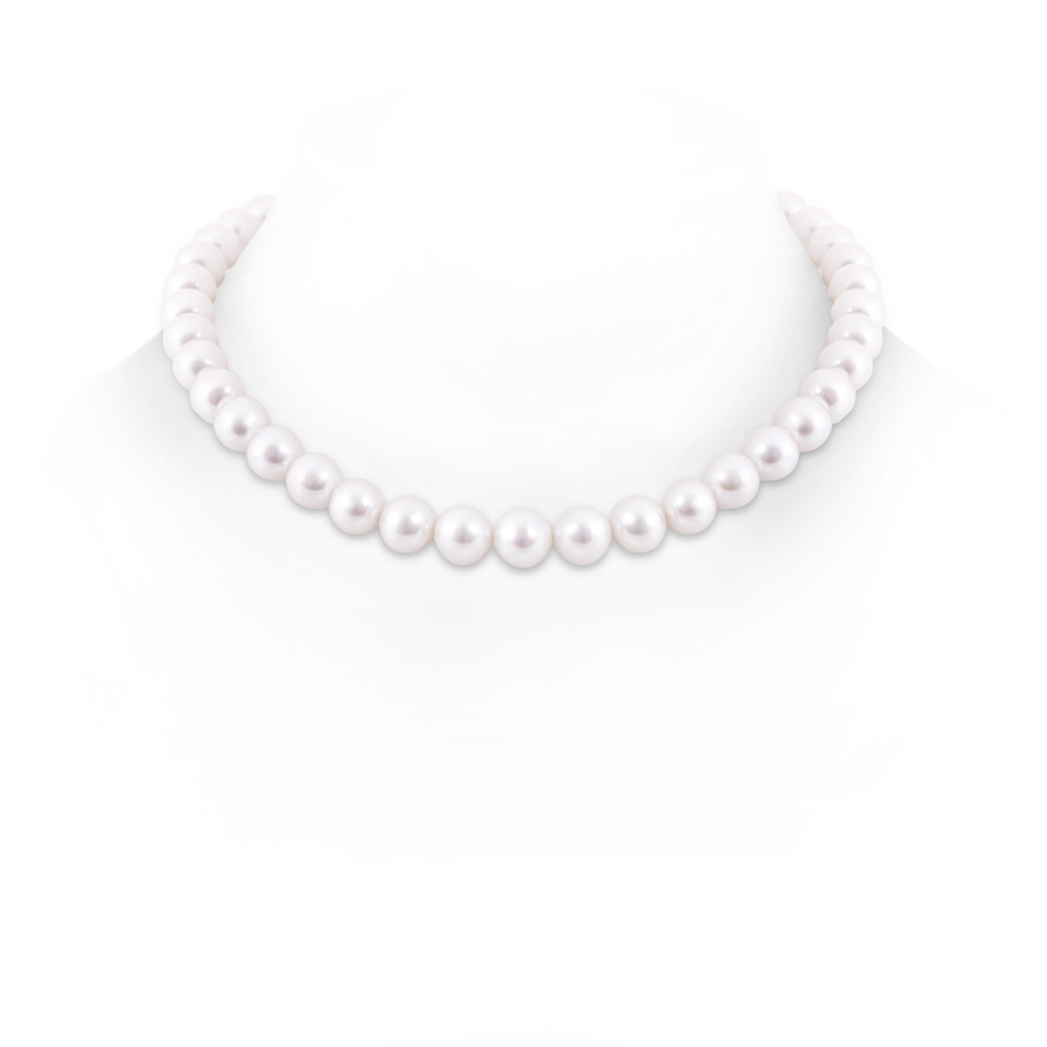 9-10mm Ball Clasp 16" Single Strand Freshwater Pearl Choker in White Gold 
