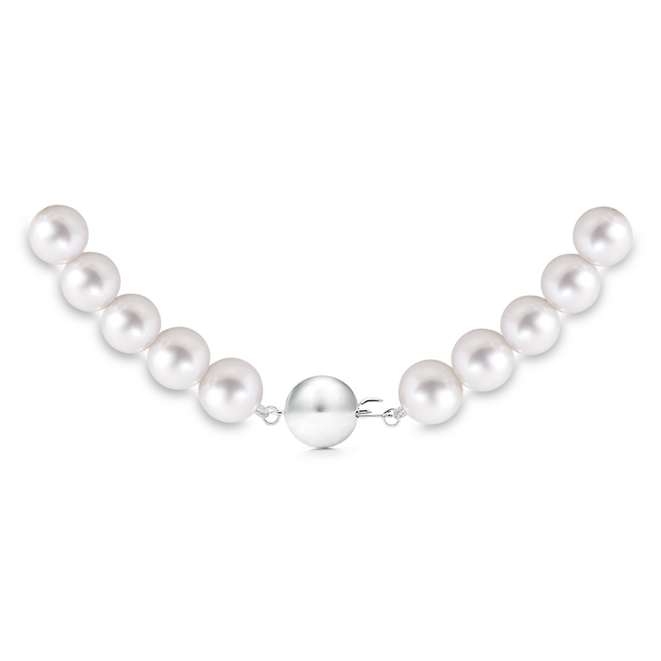 9-10mm Ball Clasp 16" Single Strand Freshwater Pearl Choker in White Gold product image