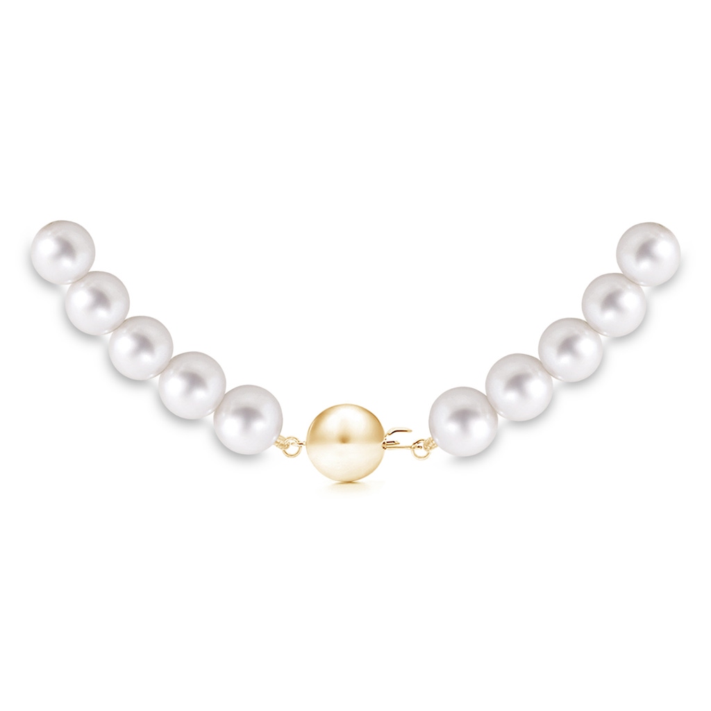 9-10mm Ball Clasp 16" Single Strand Freshwater Pearl Choker in Yellow Gold Product Image