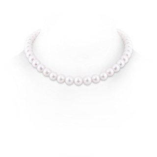 9-10mm Semi Frosted Diamond Clasp 16" Single Strand Freshwater Pearl Choker in White Gold