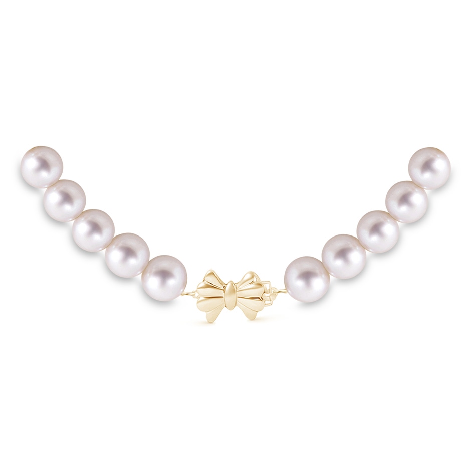 9-10mm Single Row Bow 16" Single Strand Freshwater Pearl Choker in Yellow Gold product image