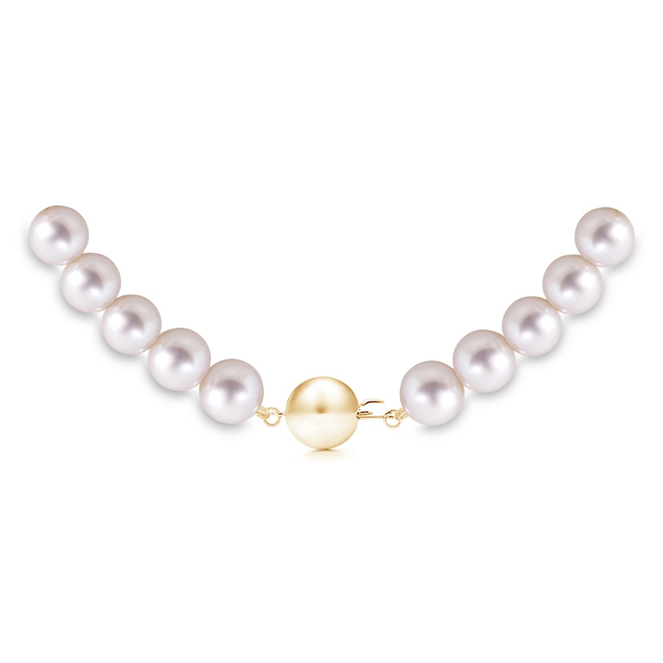 9-10mm Ball Clasp 22" Single Strand Freshwater Pearl Matinee Necklace in Yellow Gold product image