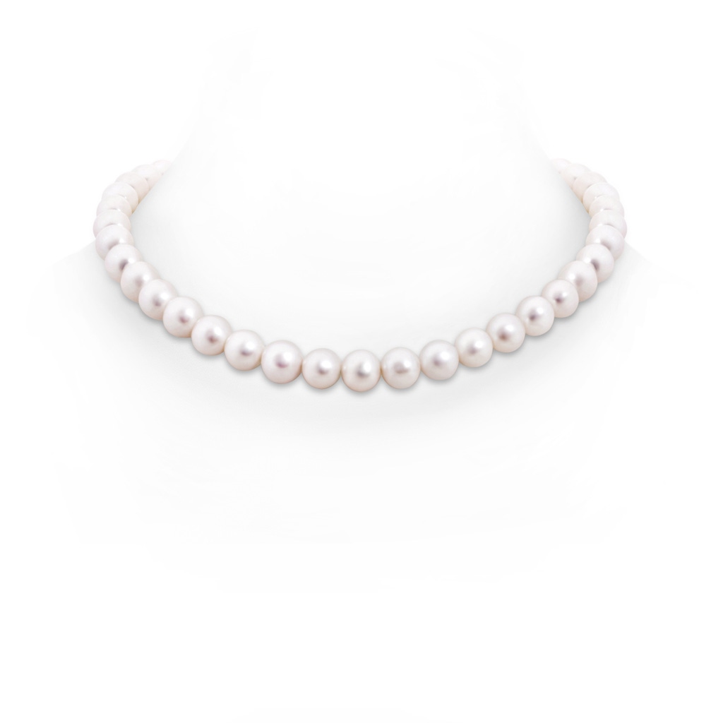 9-10mm Ball Clasp 16" Freshwater Pearl Choker-Length Single Strand in White Gold