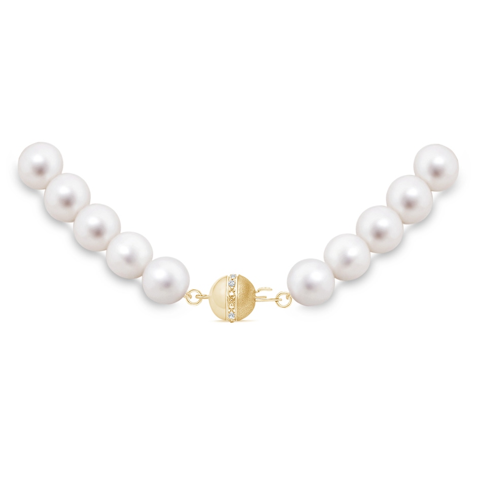 9-10mm Semi Frosted Diamond Clasp 16" Freshwater Pearl Choker-Length Single Strand in Yellow Gold product image