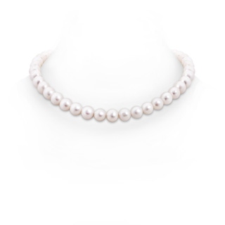 9-10mm Single Row Bow 16" Freshwater Pearl Choker-Length Single Strand in White Gold