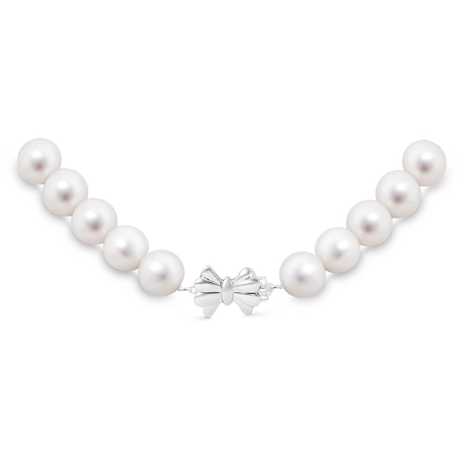 9-10mm Single Row Bow 16" Freshwater Pearl Choker-Length Single Strand in White Gold product image