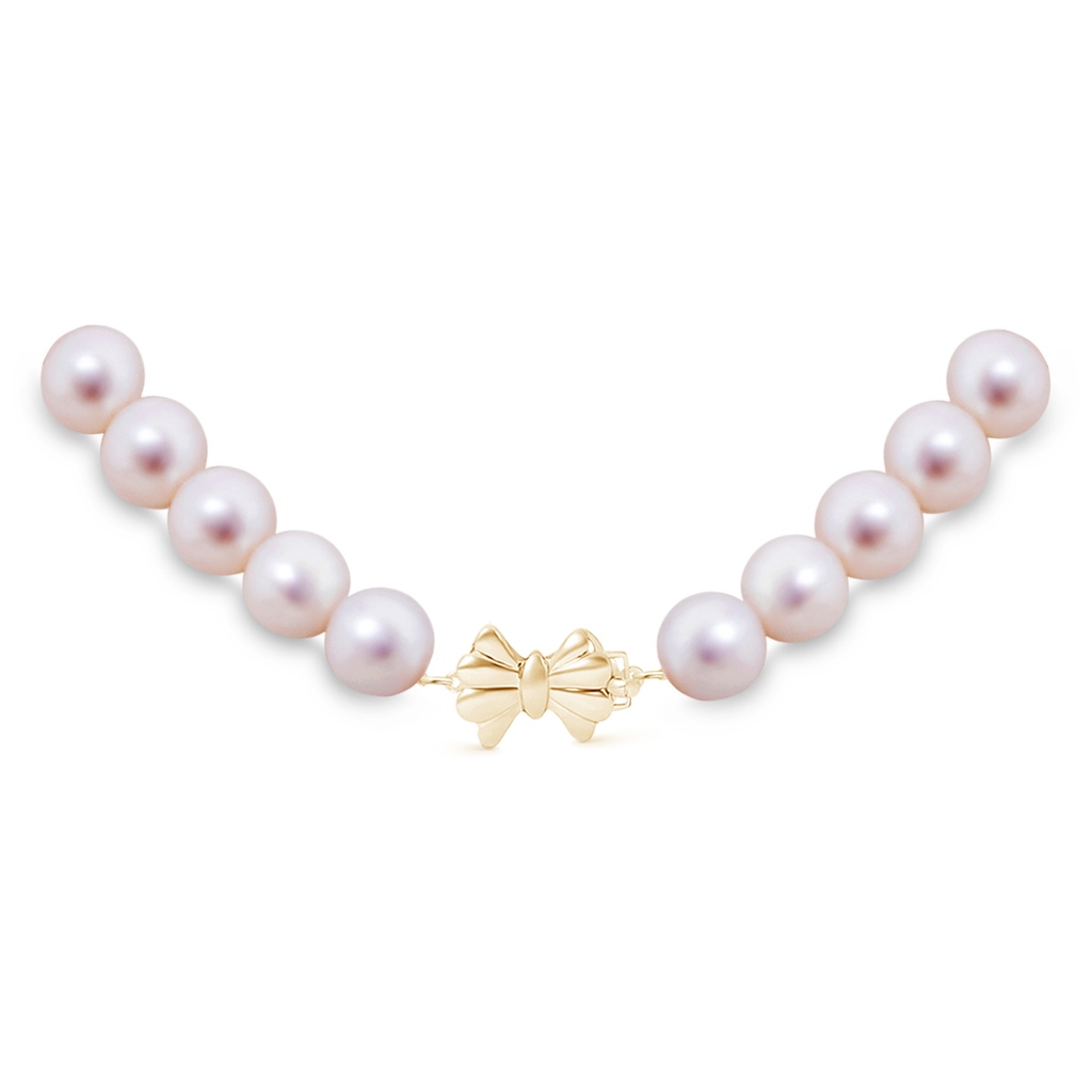 9-10mm Single Row Bow 16" Freshwater Pearl Choker-Length Single Strand in Yellow Gold Product Image