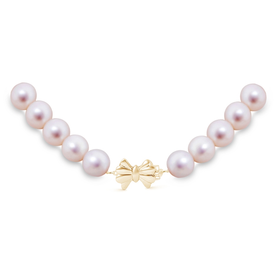 9-10mm Single Row Bow 16" Freshwater Pearl Choker-Length Single Strand in Yellow Gold product image