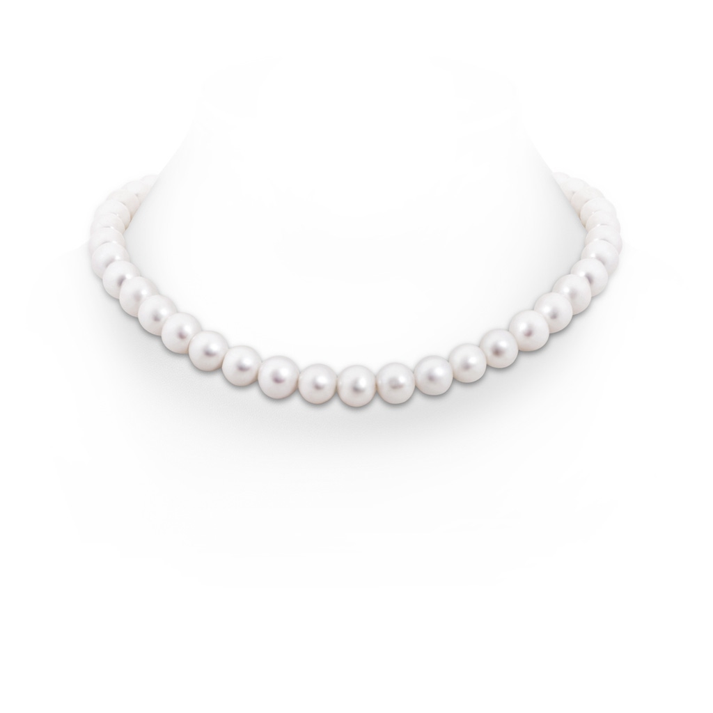 9-10mm Ball Clasp 18" Freshwater Pearl Princess-Length Single Strand in White Gold