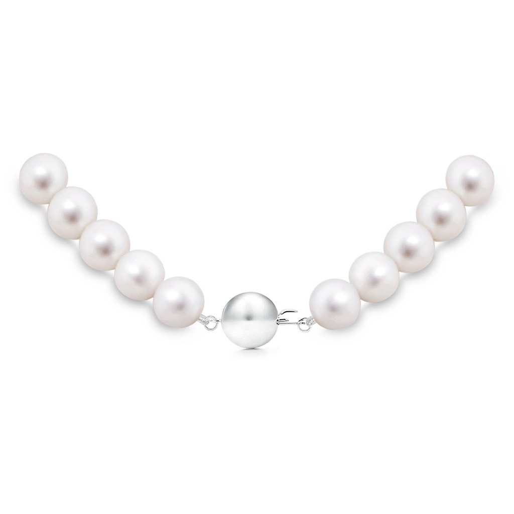 9-10mm Ball Clasp 18" Freshwater Pearl Princess-Length Single Strand in White Gold Product Image