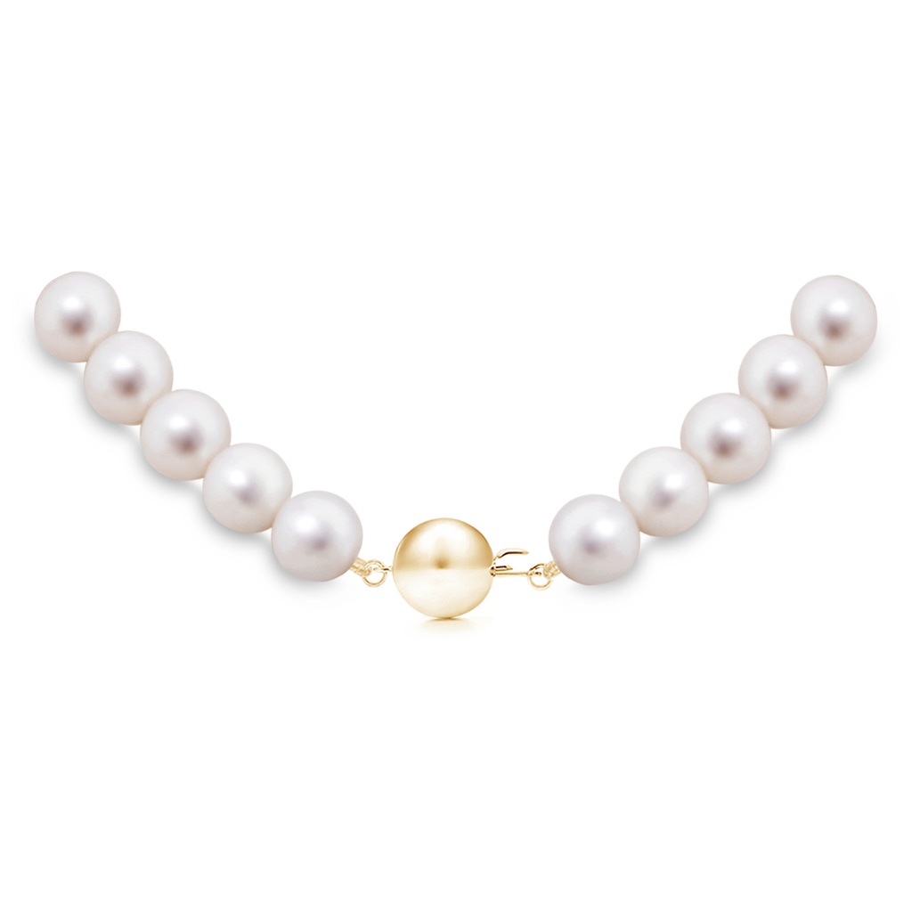 9-10mm Ball Clasp 18" Freshwater Pearl Princess-Length Single Strand in Yellow Gold Product Image