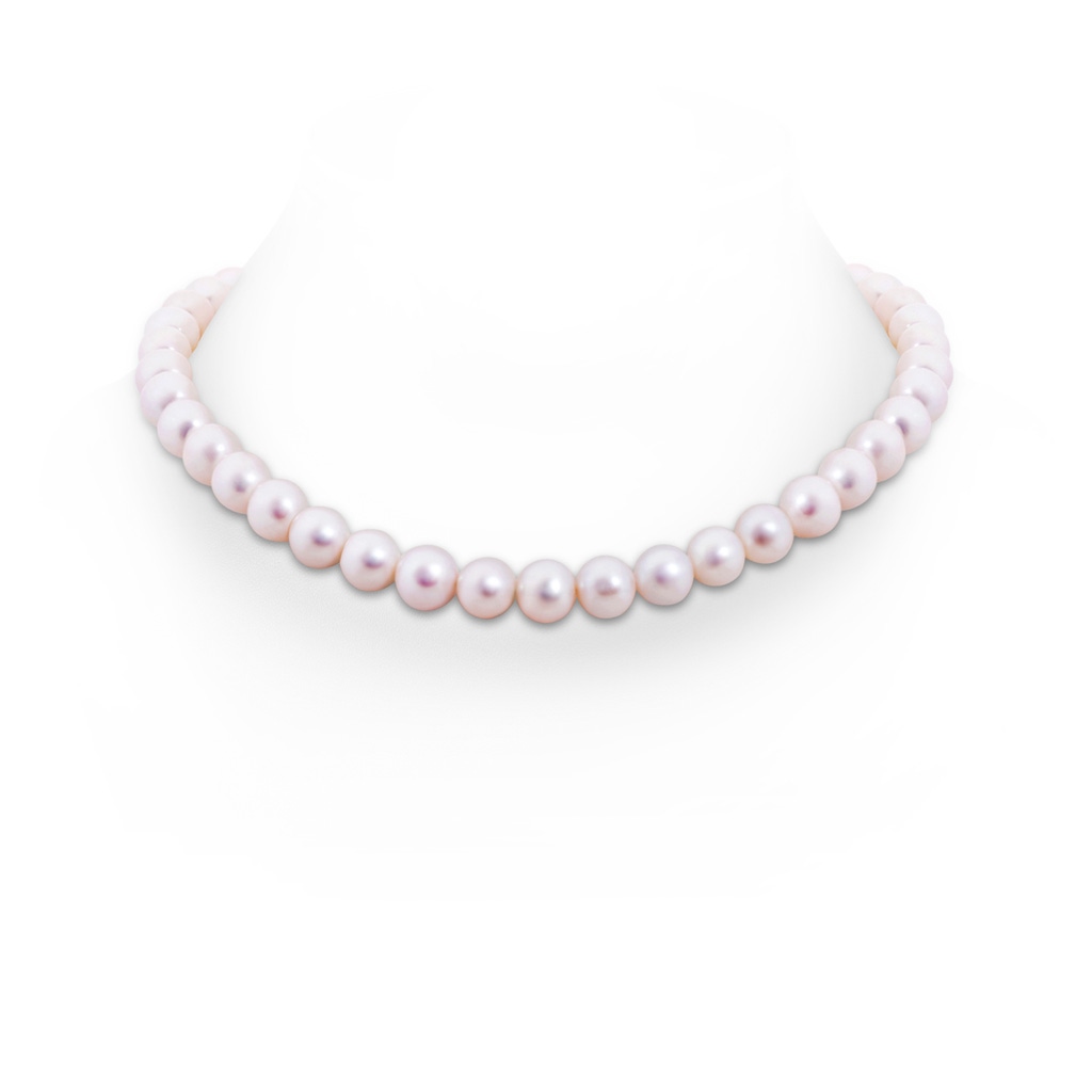 9-10mm Corrugated Ball 18" Freshwater Pearl Princess-Length Single Strand in White Gold