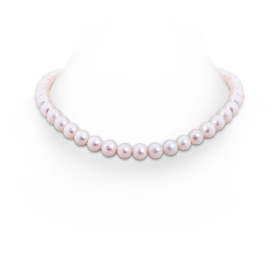 9-10mm Corrugated Ball 18" Freshwater Pearl Princess-Length Single Strand in White Gold 