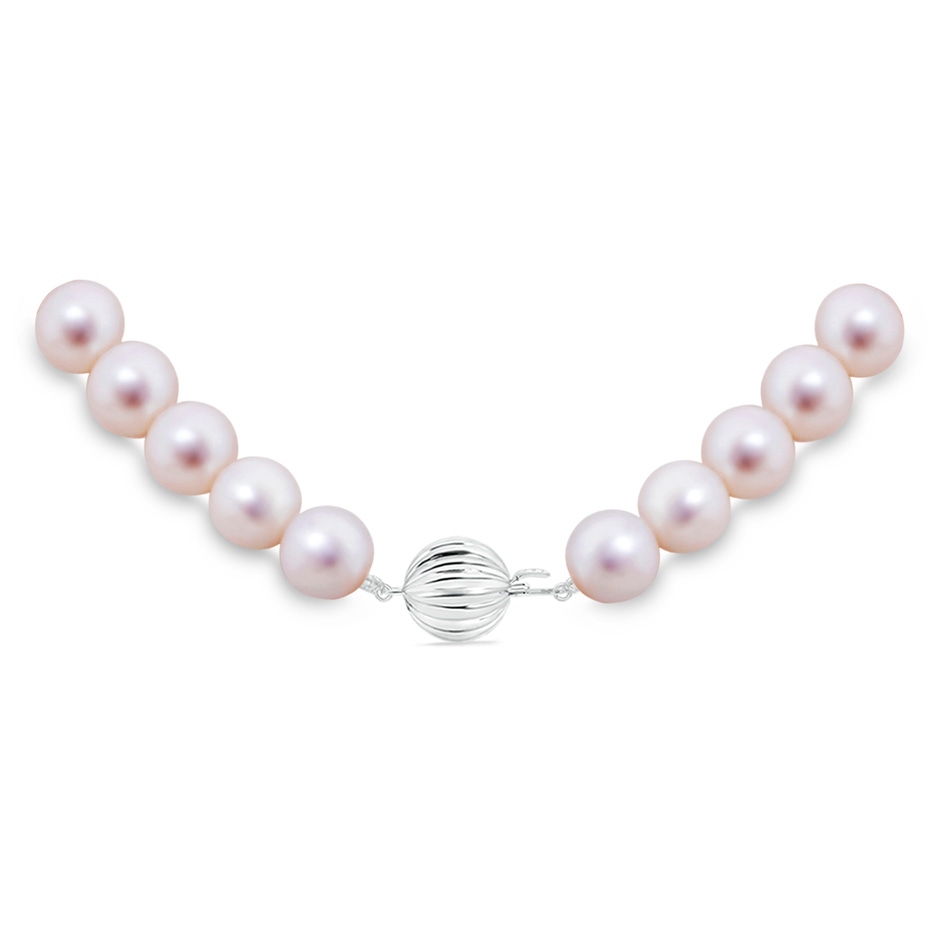 9-10mm Corrugated Ball 18" Freshwater Pearl Princess-Length Single Strand in White Gold product image