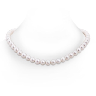 9-10mm Ball Clasp 22" Freshwater Cultured Pearl Matinee-Length Single Strand in White Gold