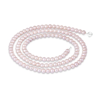 9-10mm Ball Clasp 40" Freshwater Cultured Pearl Rope-Length Single Strand in White Gold