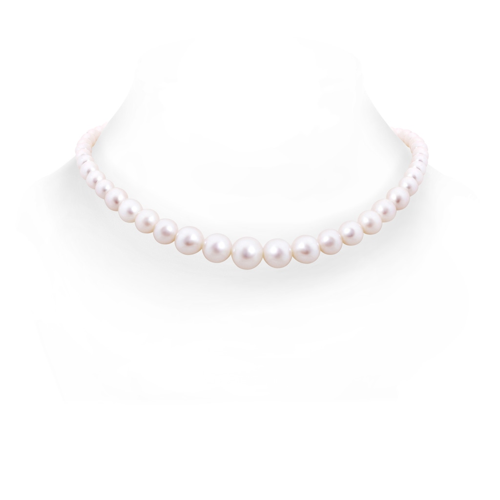 7-10mm Ball Clasp 16" Graduated Freshwater Pearl Choker in White Gold 