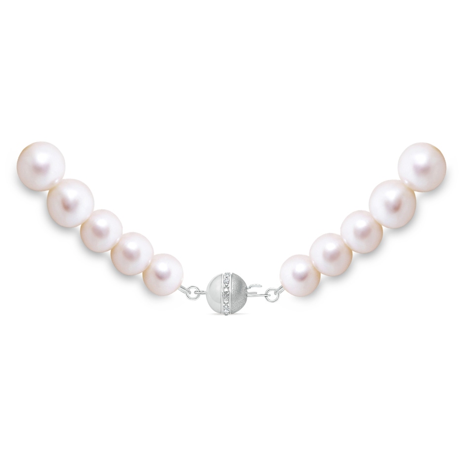 7-10mm Semi Frosted Diamond Clasp 16" Graduated Freshwater Pearl Choker in White Gold product image