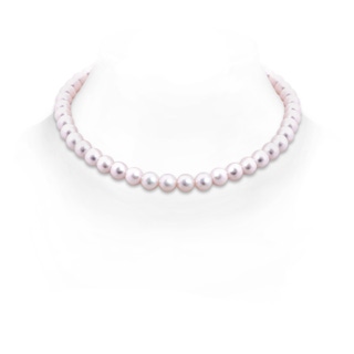 7.5-8mm Ball Clasp 7.5-8mm, 18" Classic Japanese Akoya Pearl Princess Necklace in Yellow Gold
