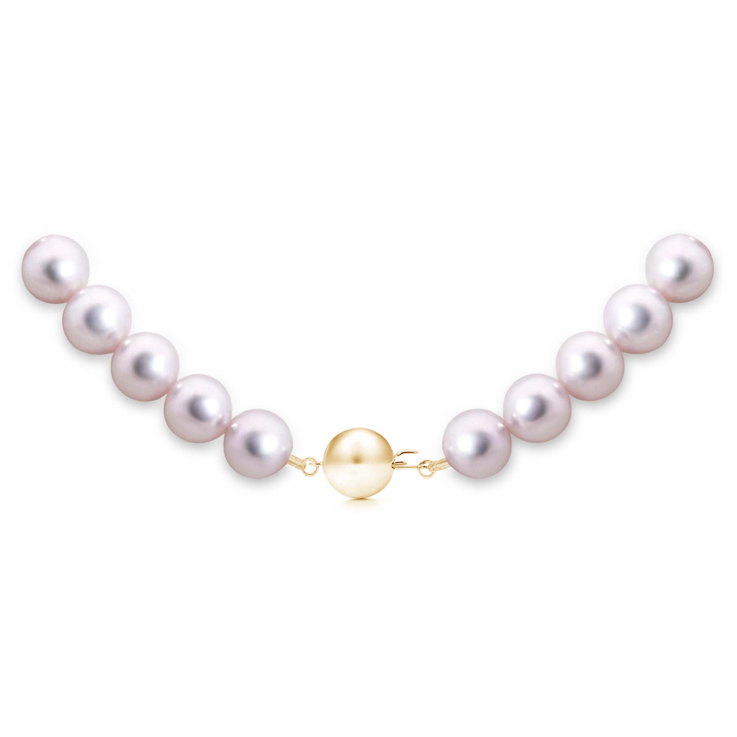 7.5-8mm Ball Clasp 7.5-8mm, 18" Classic Japanese Akoya Pearl Princess Necklace in Yellow Gold
