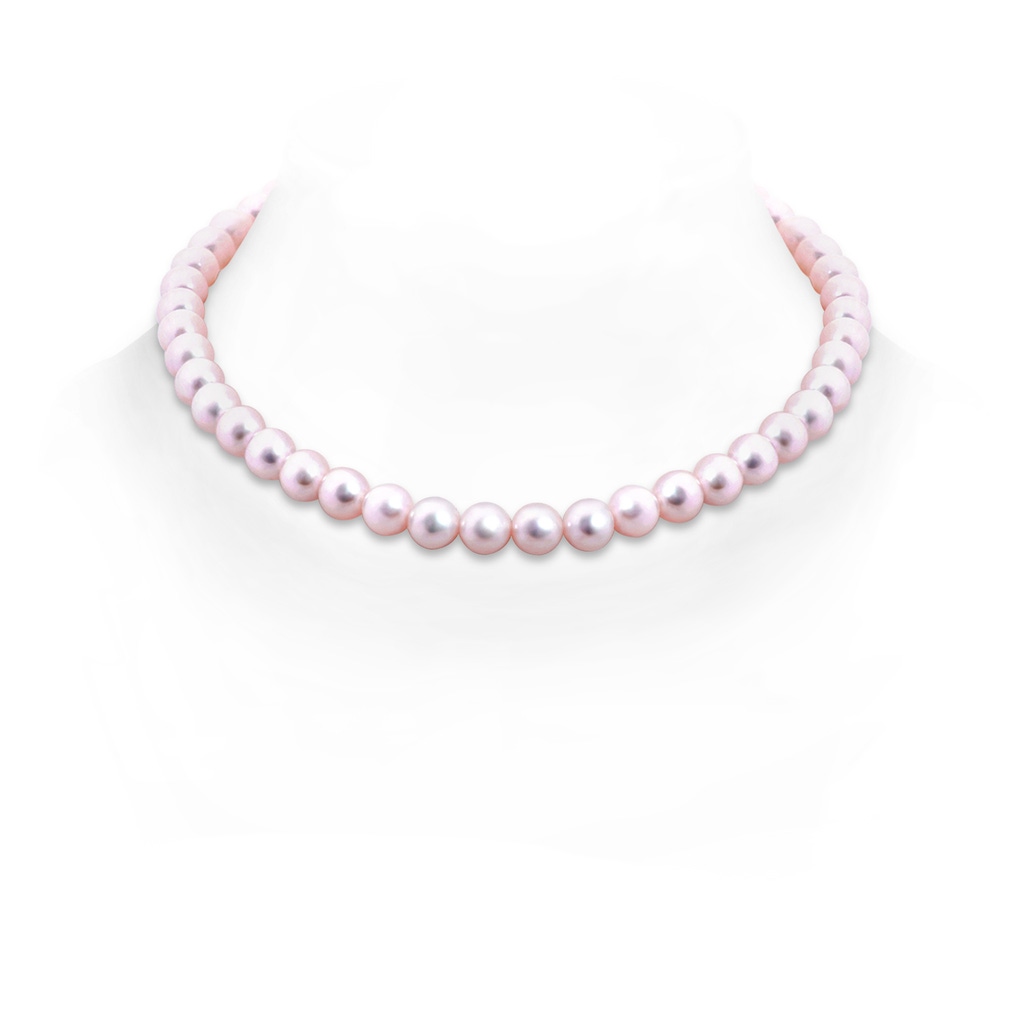 7.5-8mm Dia Frosted Ball 7.5-8mm, 18" Classic Japanese Akoya Pearl Princess Necklace in White Gold