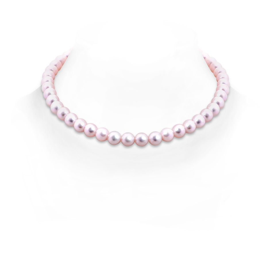 7.5-8mm Dia Frosted Ball 7.5-8mm, 18" Classic Japanese Akoya Pearl Princess Necklace in White Gold 